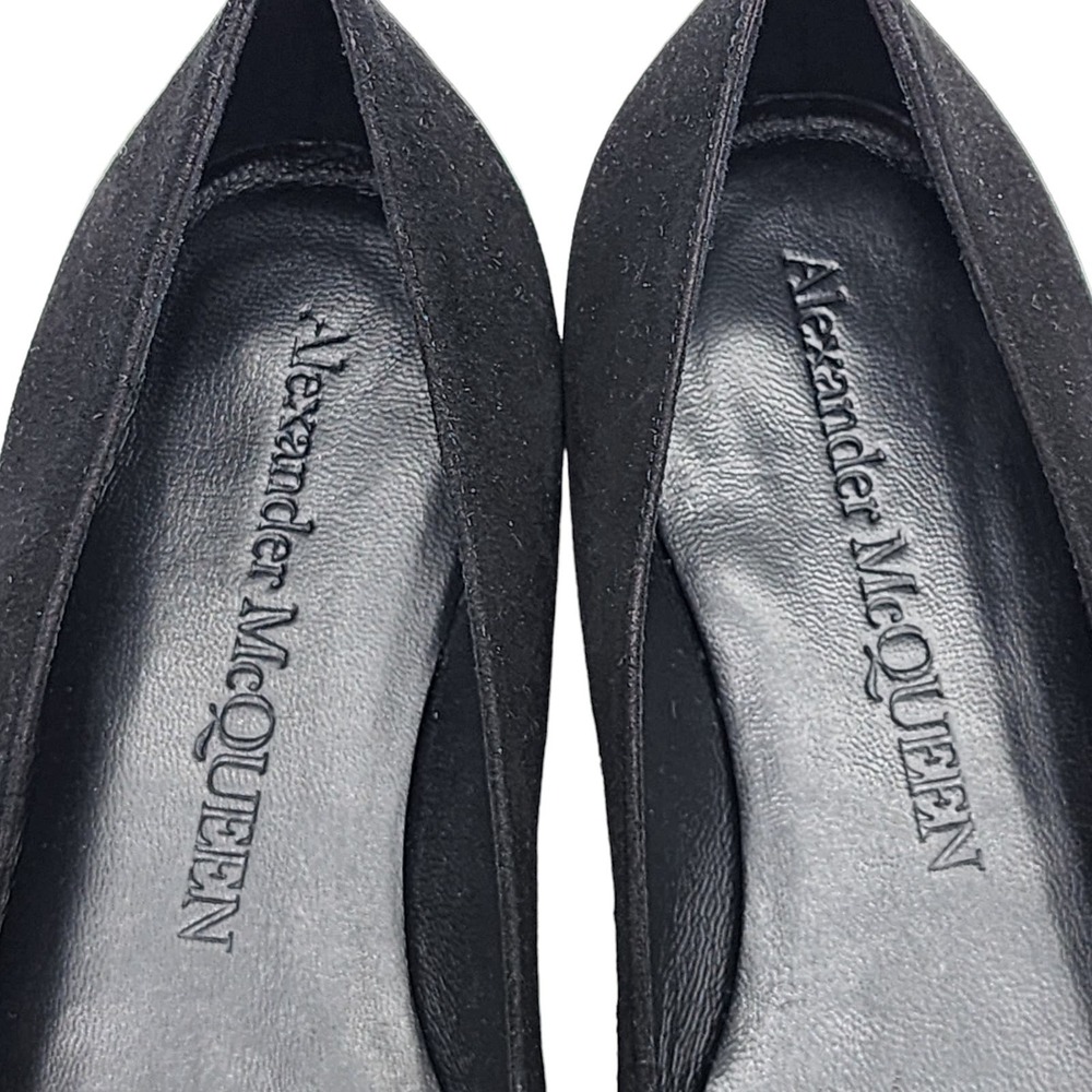 Alexander McQueen Classic Skull Leather Ballerinas Flats Shoes NIB Black 35.5 - Picture 8 of 9